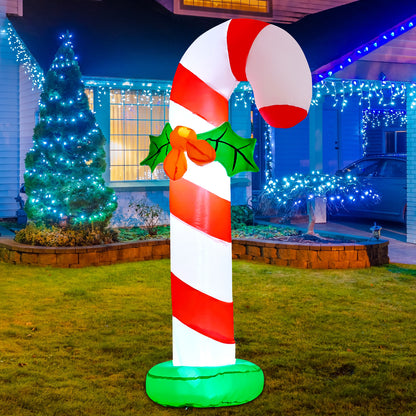 GOOSH 6 FT Christmas Inflatables Candy Cane Outdoor Decorations Blow Up Yard Candy Cane with Built-in LEDs for Holiday Xmas Garden Lawn Decor