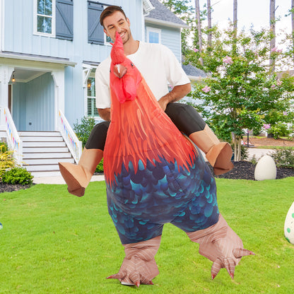 GOOSHY BROTHERS Inflatable Chicken Costume Rooster Adult Suit Funny Cosplay Halloween Costume for Men Women Birthday Christmas