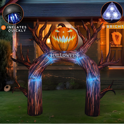 GOOSH 12FT Inflatable Halloween Arch with Pumpkin – Light-Up Yard Decoration