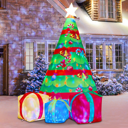 GOOSHY Inflatable toys showing Chirstmas Tree 7 FT Christmas Inflatables Tree Outdoor Decorations Blow Up Yard Present Box with Built-in LEDs for Indoor Party Garden Lawn Decor