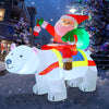 GOOSH 6.6 FT Christmas Inflatable Santa Claus on Polar Bear, Blow Up Yard Decorations with Built-in LEDs for Christmas Indoor Outdoor Yard Lawn Garden Decoration #27255