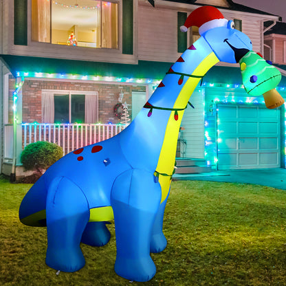 GOOSH 10FT Christmas Inflatables Outdoor Decorations, Blow Up Dinosaur Christmas Tree Inflatable with Built-in LEDs for Christmas Indoor Outdoor Yard Lawn Garden Decorations