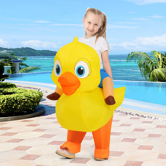 GOOSHY BROTHERS Inflatable Yellow Duck Costume Children's dress-up costumes Cute Blow up Funny Party Halloween Costume for Kids