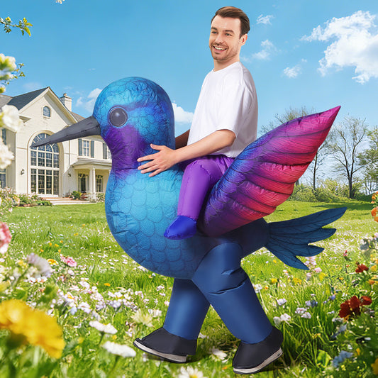 GOOSHY Inflatable Riding a Hummingbird for Adults Blow Up Costume Funny Bird Cosplay for Halloween Party Indoor Outdoor Women Men