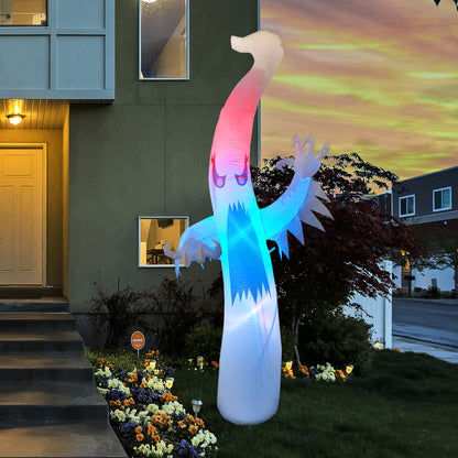 GOOSH Inflatable Tall Standing Halloween Ghost Yard Decoration, Rainbow Color Indoor and Outdoor Garden Halloween Decoration, Party Decoration for Holiday, Home Decorations#69082