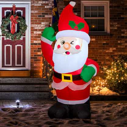 GOOSH 4.5ft Christmas Inflatables Outdoor Decorations, Blow Up Santa Claus Inflatable with Built-in LEDs for Christmas Indoor Outdoor Yard Lawn Garden Decorations #27295