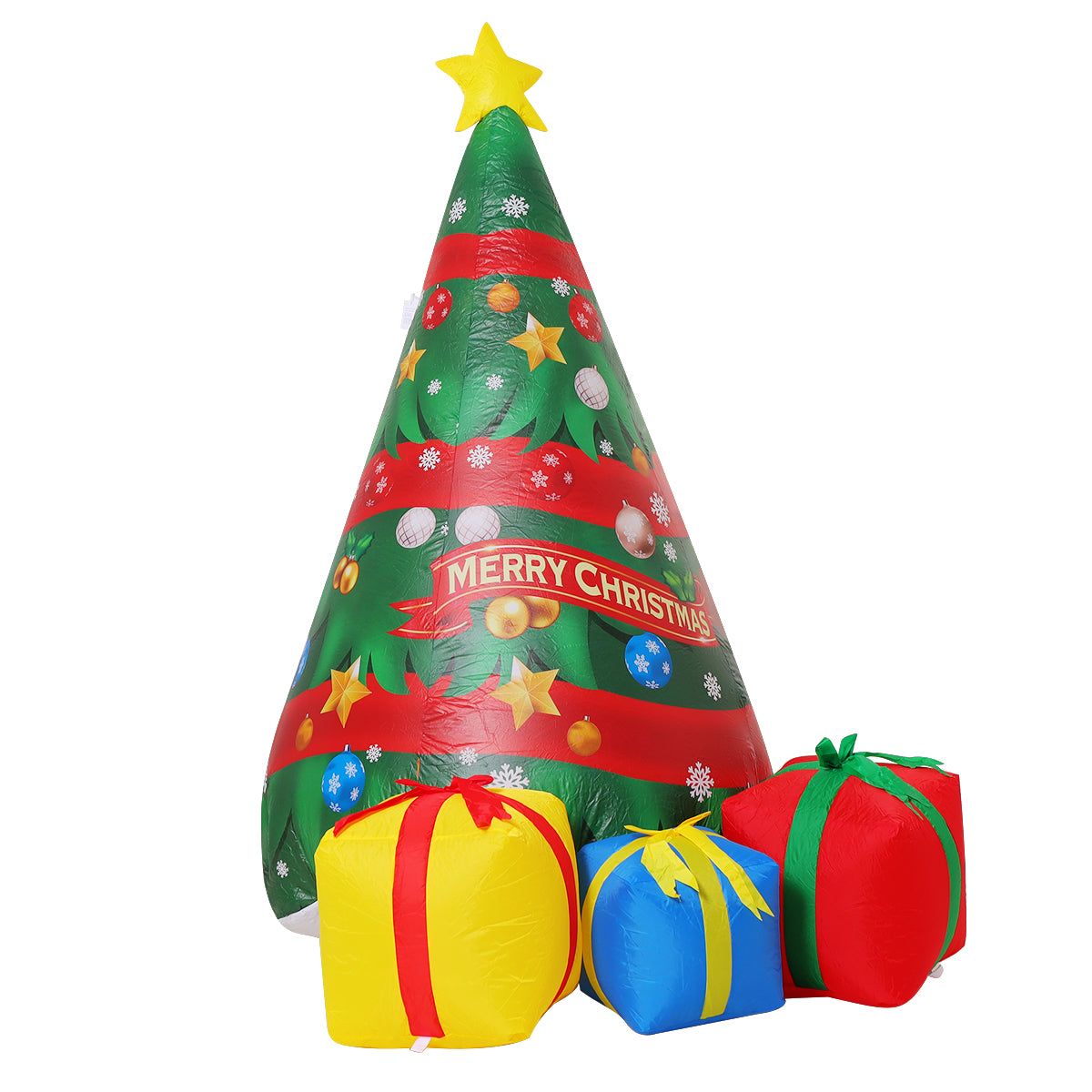 FUTURE HOME 7 FT Chirstmas Tree Inflatable toys showing Chirstmas Tree Blow Up Yard Present Box with Built-in LEDs for Indoor Party Garden Lawn Decor