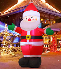 GOOSH 5 FT Christmas Inflatable Outdoor Smiley Santa Claus, Blow Up Yard Decoration Clearance with LED Lights Built-in for Holiday/Party/Xmas/Yard/Garden