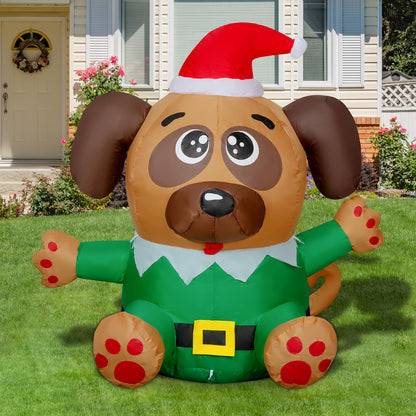 GOOSH 4.2FT Christmas Inflatable Dog with Built-in LEDs, Christmas Blow Up Yard Decorations for Holiday Party Indoor, Outdoor, Yard, Garden, Lawn #27277