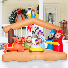 Load image into Gallery viewer, GOOSH 6.5ft Christmas Inflatables Outdoor Decorations, Blow Up Nativity Church Inflatable with Built-in LEDs for Christmas Indoor Outdoor Yard Lawn Garden Decorations #27253
