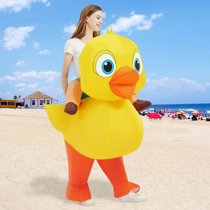 GOOSHY BROTHERS Inflatable Duck Costume Adult dress-up costumes Halloween Blow up Funny Party Halloween Costume for Men/Women
