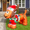 GOOSH Christmas Inflatable 4FT Long Christmas Dog with Antler Hat, Built-in LEDs Blow Up Yard Decoration for Holiday Party Indoor, Outdoor, Yard, Garden, Lawn #27257