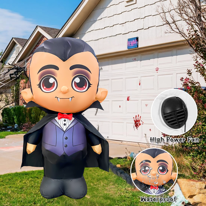 GOOSH 5FT Inflatable Vampire with Cape – Light-Up Halloween Yard Decoration