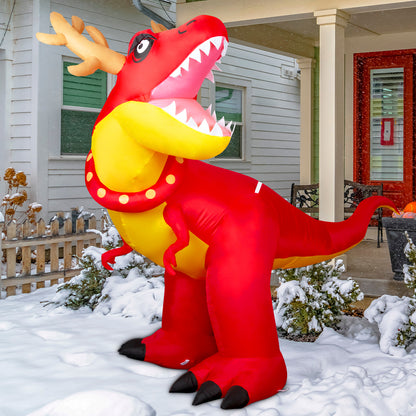 GOOSH 6.2ft Christmas Inflatables Outdoor Decorations, Blow Up Antlers Dinosaur Inflatable with Built-in LEDs for Christmas Indoor Outdoor Yard Lawn Garden Decorations #27249