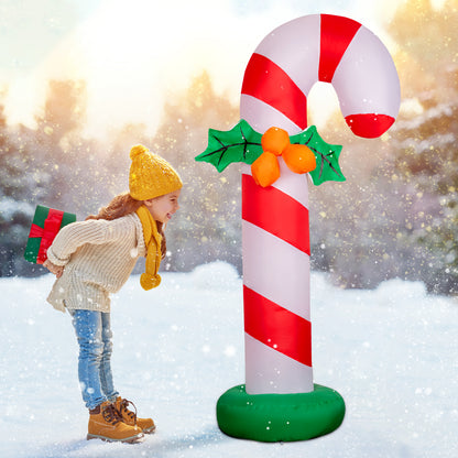 GOOSH 6 FT Christmas Inflatables Candy Cane Outdoor Decorations Blow Up Yard Candy Cane with Built-in LEDs for Holiday Xmas Garden Lawn Decor