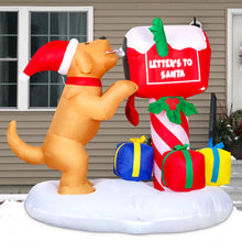 Load image into Gallery viewer, GOOSH 4.8ft Christmas Inflatables Outdoor Decorations, Blow Up Dog and Newspaper Box Inflatable with Built-in LEDs for Christmas Indoor Outdoor Yard Lawn Garden Decorations #27248
