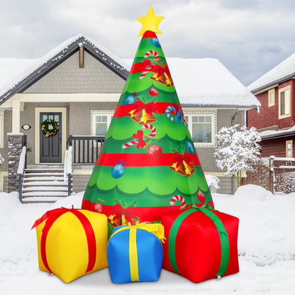 GOOSHY Inflatable toys showing Chirstmas Tree 7 FT Christmas Inflatables Tree Outdoor Decorations Blow Up Yard Present Box with Built-in LEDs for Indoor Party Garden Lawn Decor