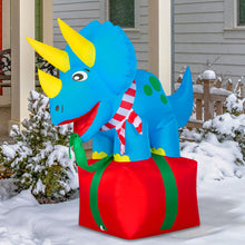 Load image into Gallery viewer, GOOSH 5ft Christmas Inflatables Outdoor Decorations, Blow Up Dinosaur Inflatable with Built-in LEDs for Christmas Indoor Outdoor Yard Lawn Garden Decorations #27293
