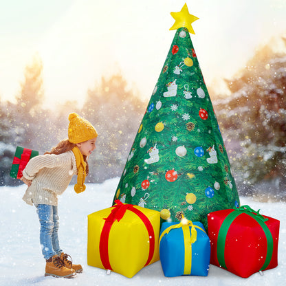 GOOSH 7 FT Christmas Inflatables Tree Outdoor Decorations Blow Up Yard 3 Present Boxes with Built-in LEDs for Indoor Party Garden Lawn Decor