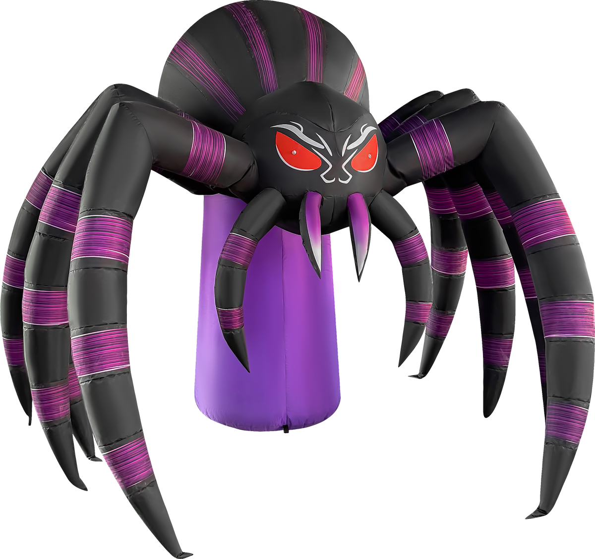 GOOSH 7 FT Long Giant Purple Spider Inflatable with LED Lights Halloween Outdoor Blow Up Yard Decoration
