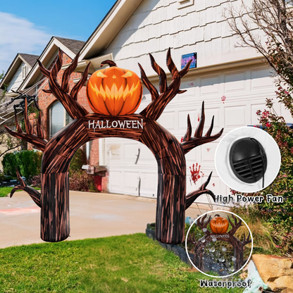 GOOSH 12FT Inflatable Halloween Arch with Pumpkin – Light-Up Yard Decoration