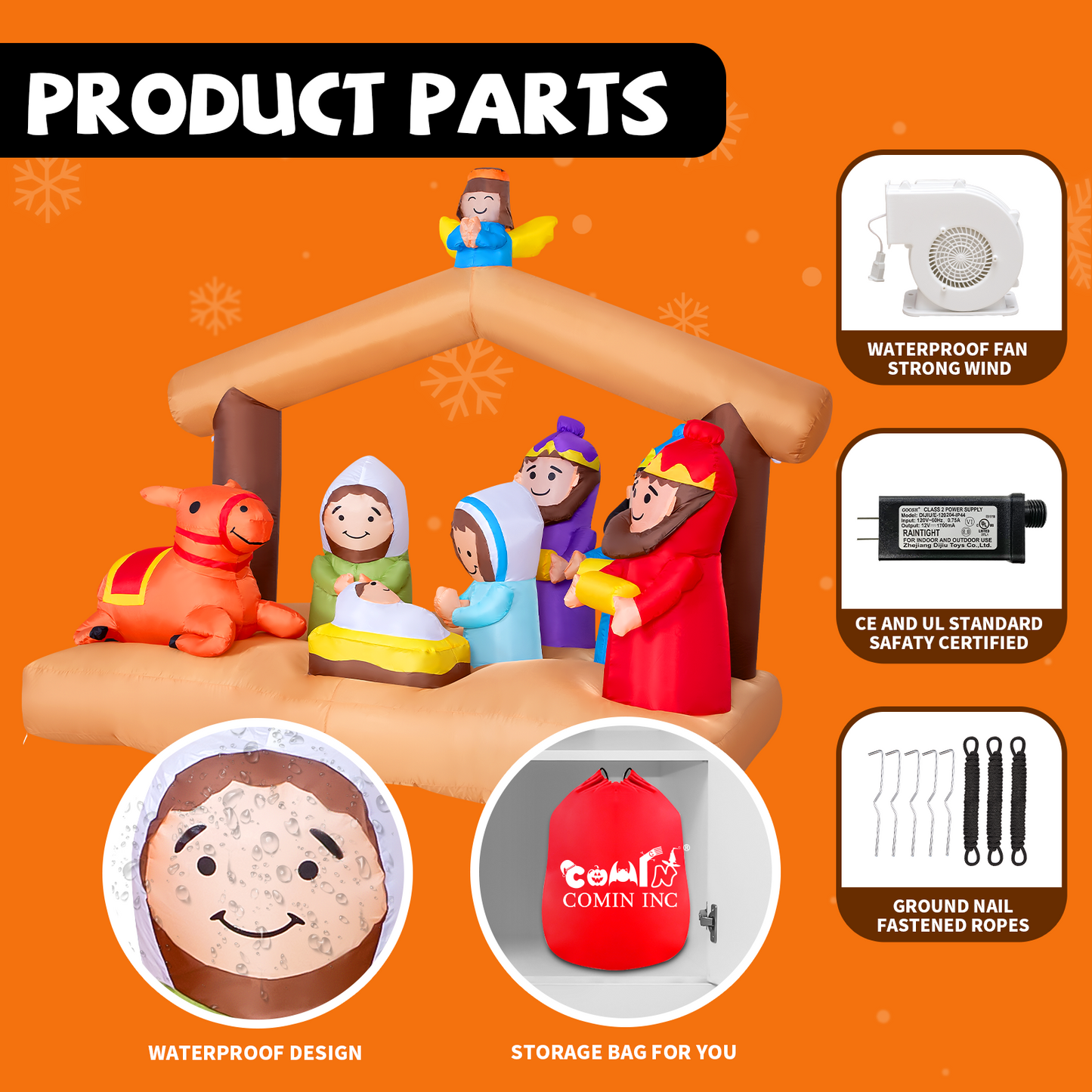 GOOSH 6.5ft Christmas Inflatables Outdoor Decorations, Blow Up Nativity Church Inflatable with Built-in LEDs for Christmas Indoor Outdoor Yard Lawn Garden Decorations #27253