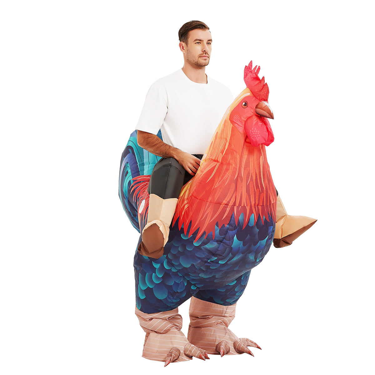 GOOSHY BROTHERS Inflatable Chicken Costume Rooster Adult Suit Funny Cosplay Halloween Costume for Men Women Birthday Christmas