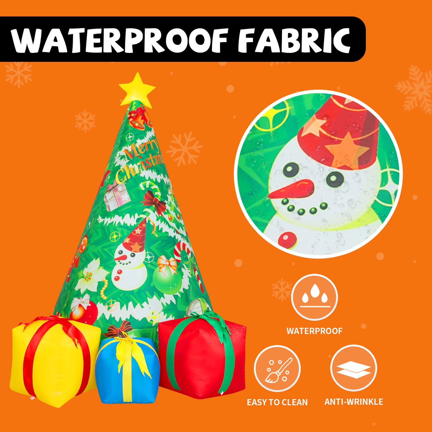 GOOSH 7 FT Christmas Inflatables Tree Outdoor Decorations Blow Up Yard 3 Present Boxes with Built-in LEDs for Indoor Party Garden Lawn Decor