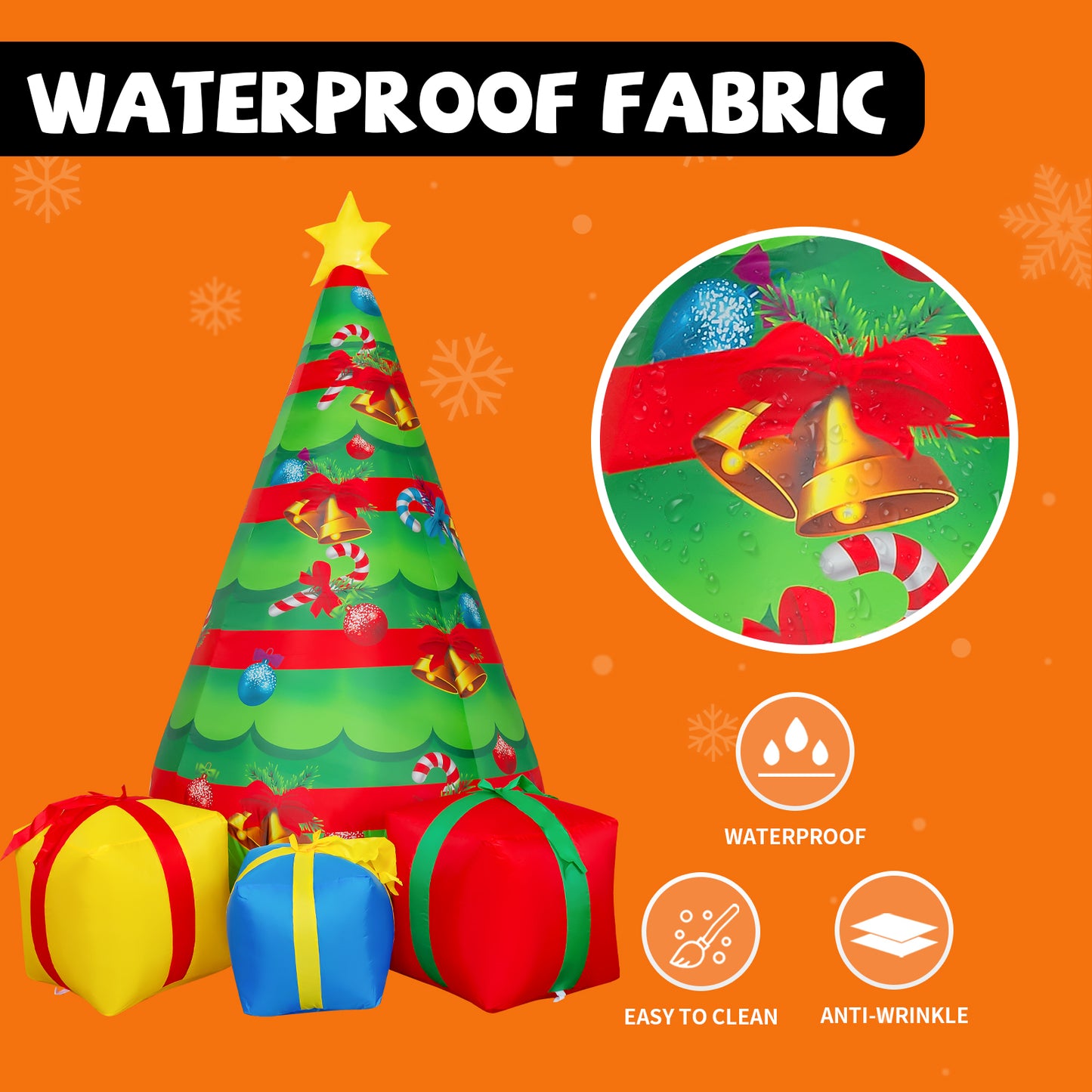 GOOSH 7 FT Christmas Inflatables Tree Outdoor Decorations Blow Up Yard Gift Box with Built-in LEDs for Indoor Party Garden Lawn Decor