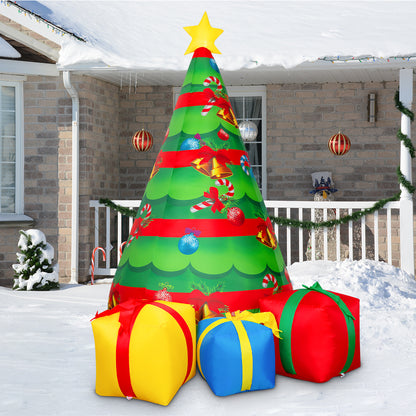 GOOSHY Inflatable toys showing Chirstmas Tree 7 FT Christmas Inflatables Tree Outdoor Decorations Blow Up Yard Present Box with Built-in LEDs for Indoor Party Garden Lawn Decor