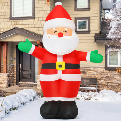 GOOSH 5 FT Christmas Inflatable Outdoor Smiley Santa Claus, Blow Up Yard Decoration Clearance with LED Lights Built-in for Holiday/Party/Xmas/Yard/Garden