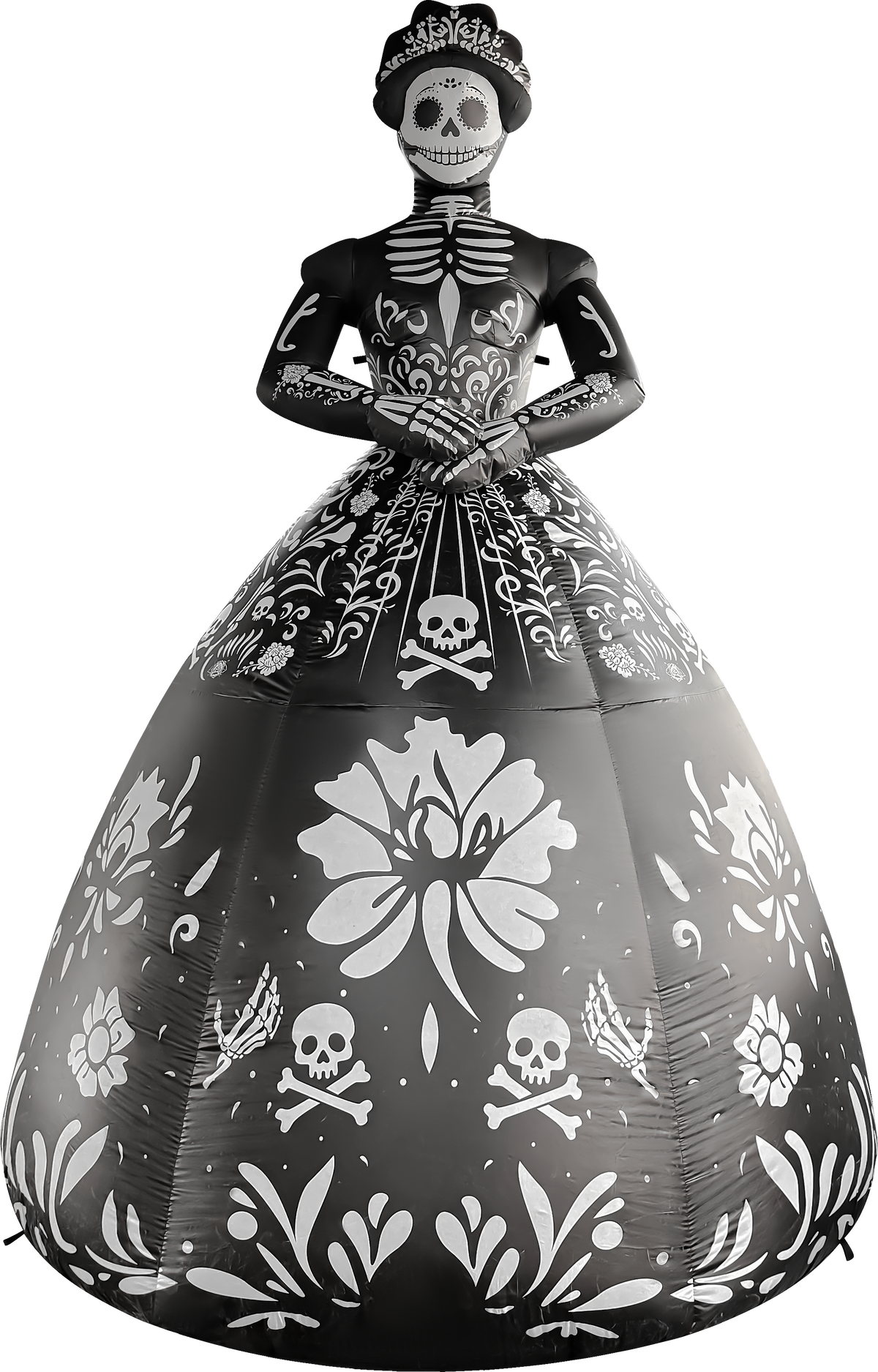 GOOSH 9.3 FT Elegant Sugar Skull Lady Inflatable with LED Lights Halloween Outdoor Blow Up Yard Decoration