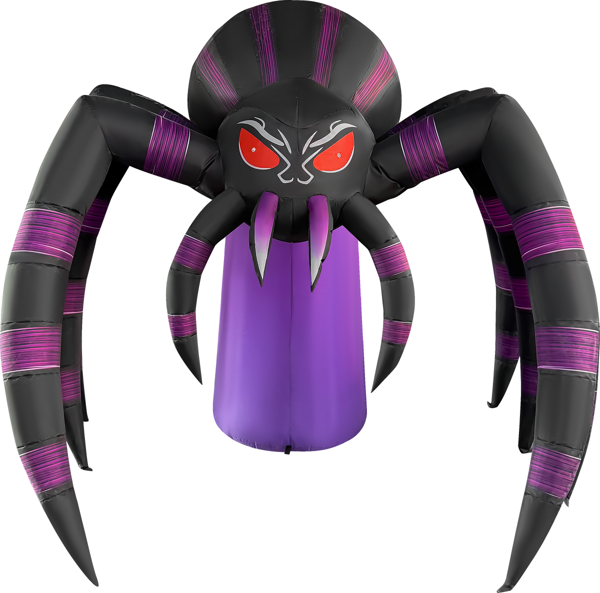 GOOSH 7 FT Long Giant Purple Spider Inflatable with LED Lights Halloween Outdoor Blow Up Yard Decoration
