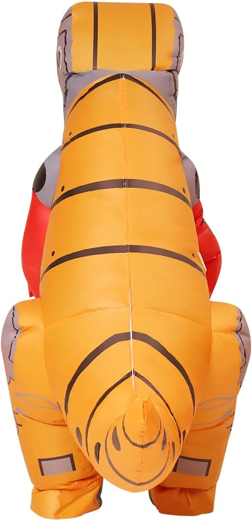 Goosh Inflatable Dinosaur Costume for Adults Funny Blow Up Mechanical T-rex Dino Costume Full Body for Halloween Party Parade Cosplay