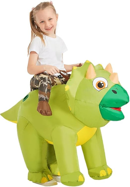 GOOSH Inflatable Dinosaur Costume Kids Triceratops Costume Halloween Dinosaur Blow up Costumes Kids Dinosaur Costumes Toddler