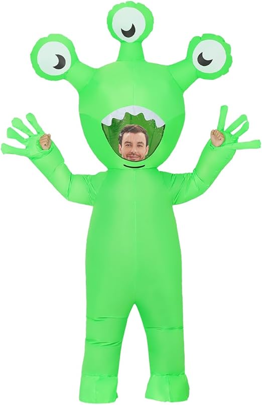 GOOSH Halloween Inflatable Alien Costume Adults Blow Up Costumes Inflatables Funny Ride on Blow up Cosplay Costumes for Men
