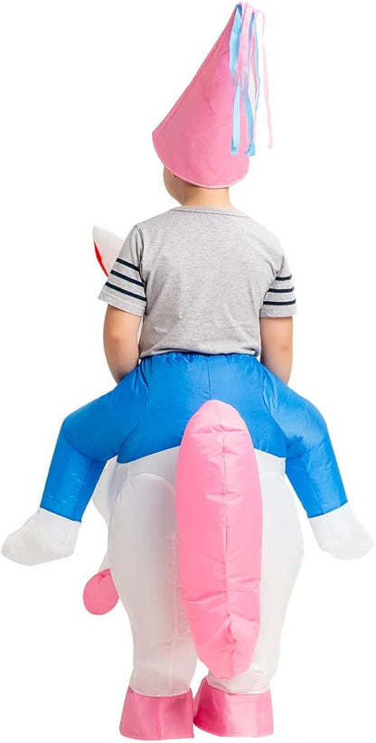 GOOSH Inflatable Unicorn Costume for Kids Halloween Costumes Boys Girls Funny Blow up Costume for Halloween Party Cosplay