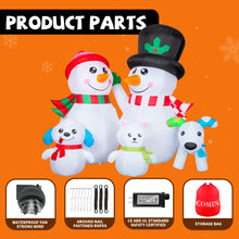Load image into Gallery viewer, GOOSH 7ft Christmas Inflatables Outdoor Decorations, Blow Up Snowman Family Inflatable with Built-in LEDs for Christmas Indoor Outdoor Yard Lawn Garden Decorations #27262
