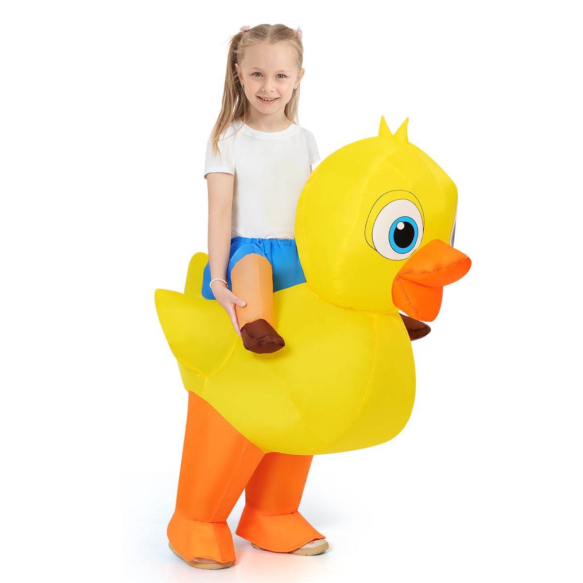 GOOSHY BROTHERS Inflatable Yellow Duck Costume Children's dress-up costumes Cute Blow up Funny Party Halloween Costume for Kids