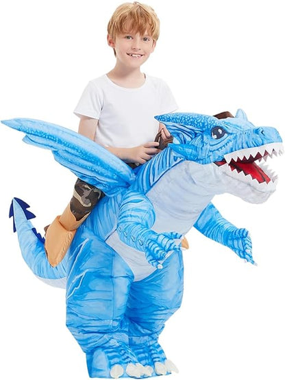 GOOSH Inflatable Dinosaur Costume for Kids Halloween Costumes Boys Girls Funny Blow up Costume for Halloween Party Cosplay