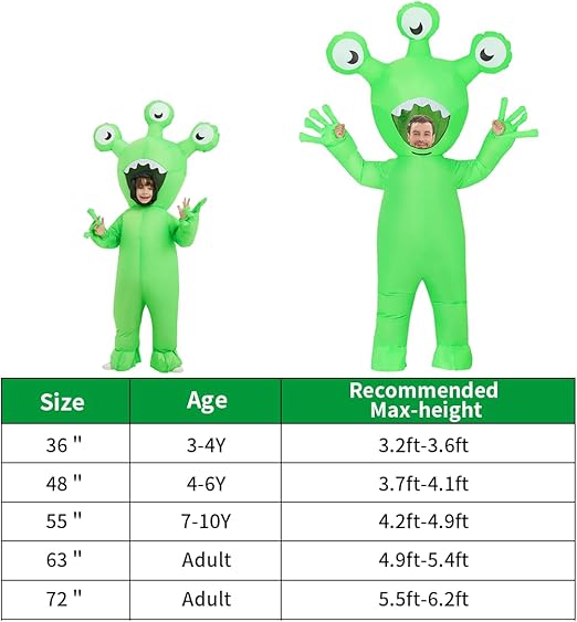 Goosh Halloween Inflatable Alien Costume Adults Blow Up Costumes Inflatables Funny Ride on Blow up Cosplay Costumes for Men