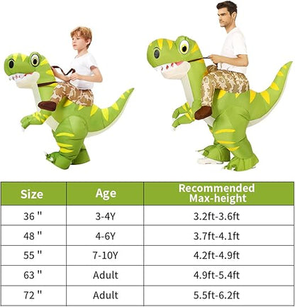 GOOSH Inflatable Dinosaur Costume for Adult Halloween Costume Women Man Funny Blow up Costume for Halloween Party Cosplay