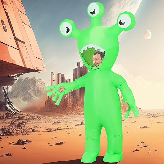 Goosh Halloween Inflatable Alien Costume Adults Blow Up Costumes Inflatables Funny Ride on Blow up Cosplay Costumes for Men