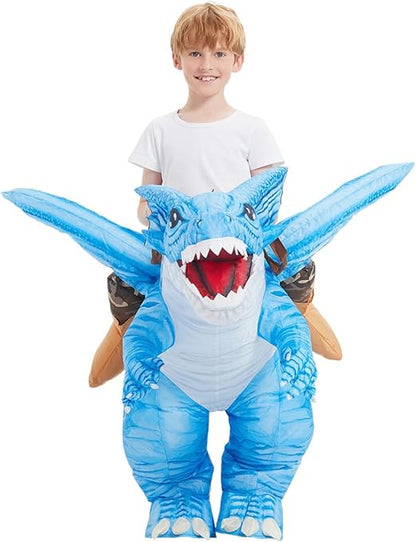 GOOSH Inflatable Dinosaur Costume for Kids Halloween Costumes Boys Girls Funny Blow up Costume for Halloween Party Cosplay