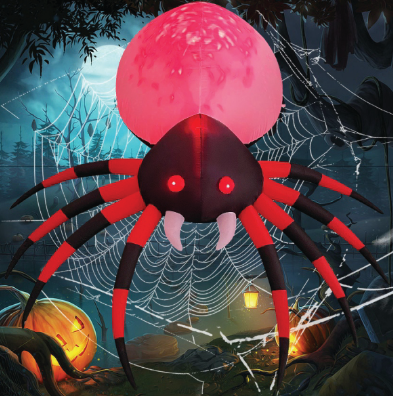 GOOSH 12 FT Width Halloween Inflatable Spider Outdoor Decoration with Magic Light, Blow Up Yard Inflatables Holiday Inflatables for Outdoor Yard Garden Lawn Decor
