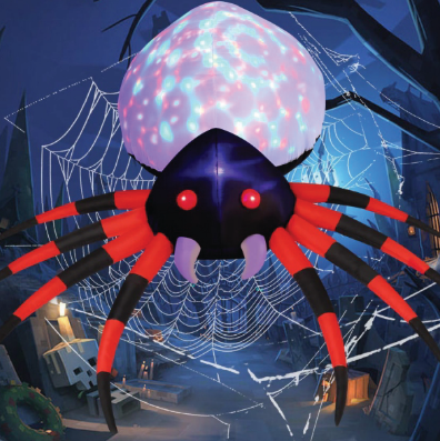 GOOSH 5 FT Width Halloween Inflatable Spider Outdoor Decoration with Magic Light, Blow Up Yard Inflatables Holiday Inflatables for Outdoor Yard Garden Lawn Decor