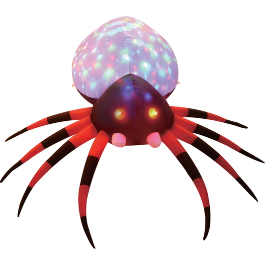 GOOSH 5 FT Width Halloween Inflatable Spider Outdoor Decoration with Magic Light, Blow Up Yard Inflatables Holiday Inflatables for Outdoor Yard Garden Lawn Decor