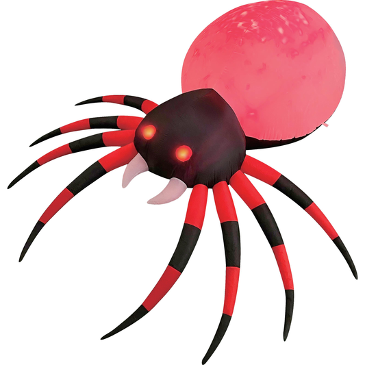 GOOSH 8 FT Halloween Inflatable Spider Outdoor Decoration with Magic Light Blow Up Yard Inflatables Holiday Inflatables for Outdoor Yard Garden Lawn Decor