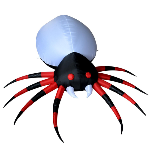 GOOSH 8 FT Width Halloween Inflatables Outdoor Spider with Magic Light, Blow Up Yard Decoration Clearance with LED Lights Built-in for Holiday/Party/Yard/Garden