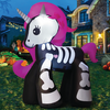 GOOSH 6FT Height Halloween Inflatables Outdoor Skeleton Unicorn, Blow Up Yard Decoration Clearance with LED Lights Built-in for Holiday/Party/Yard/Garden